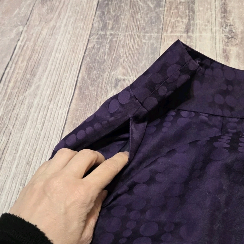 The Limited Skirt Purple Polka Dot A-Line Women's Size 6 Pockets Lined Zip - Picture 8 of 8